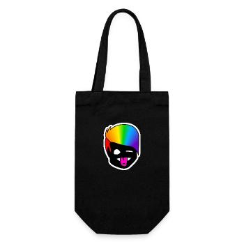 Zwinker Zunge : Sticky Queer Pride - Geschenkbeutel für Flaschen - Schwarz - Vorne