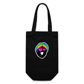 Hals über Kopf verliebt : Sticky Queer Pride - Geschenkbeutel für Flaschen - Schwarz - Vorne