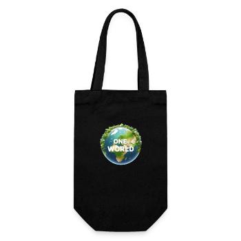 One World 2 - Geschenkbeutel für Flaschen - Schwarz - Vorne