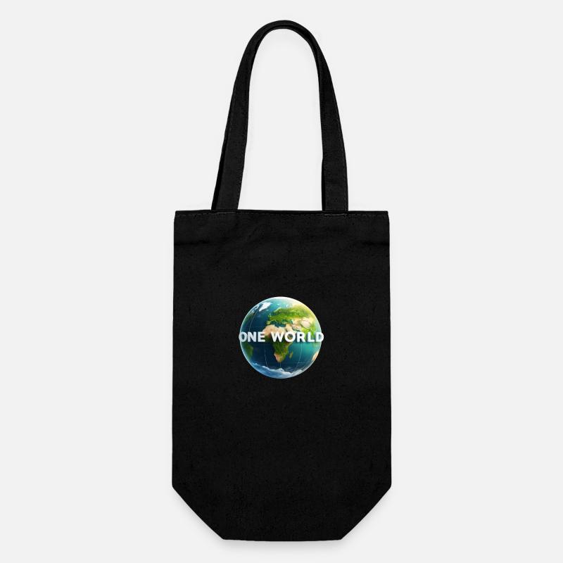 One World 3 - Geschenkbeutel für Flaschen - Schwarz