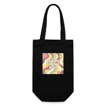 "Be Kind to Your Mind” -Retro Mental Health gifts - Gift Bag for Bottles - black - Front
