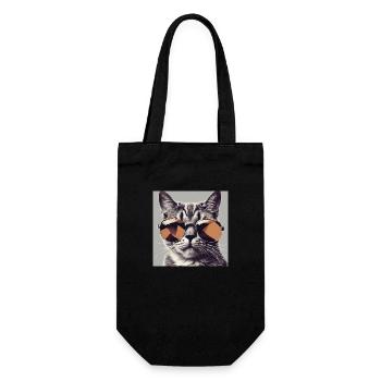 Cool Cat #1 - Geschenkbeutel für Flaschen - Schwarz - Vorne