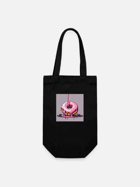 Donut 1 - Geschenkbeutel für Flaschen - Schwarz