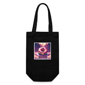 Donut 3 - Geschenkbeutel für Flaschen - Schwarz - Vorne