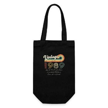 1989 Vintage Klassiker 1989 - Geschenkbeutel für Flaschen - Schwarz - Vorne