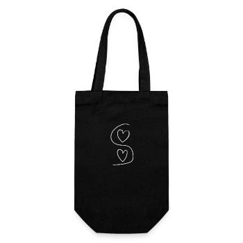Heart Two Heart Symbol Love - Gift Bag for Bottles - black - Front