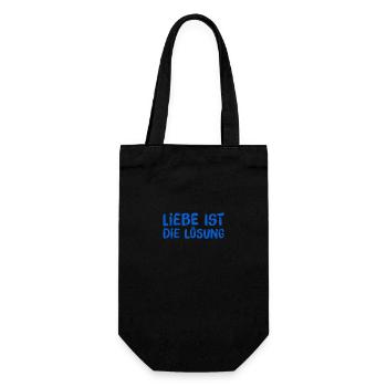 ich lebe die Liebe - Geschenkbeutel für Flaschen - Schwarz - Vorne