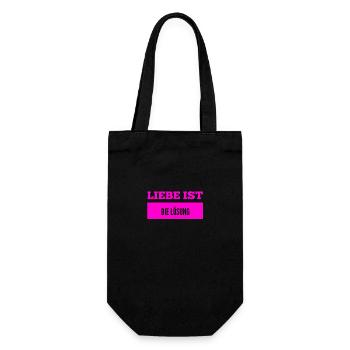 ich liebe das Leben - Geschenkbeutel für Flaschen - Schwarz - Vorne