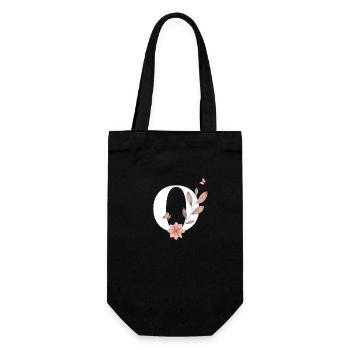 Letter o wildflowers watercolors - Gift Bag for Bottles - black - Front