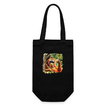 cool orangutan - Gift Bag for Bottles - black - Front