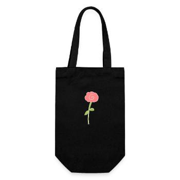 pflanze blume rose symbol rosa - Geschenkbeutel für Flaschen - Schwarz - Vorne