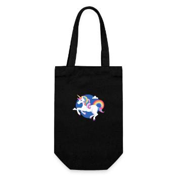 Regenbogen Einhorn Unicorn Rainbow Pferd LGBTQ 4 - Geschenkbeutel für Flaschen - Schwarz - Vorne