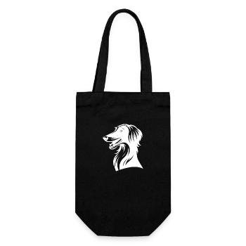Drôle de chien tête de chien Afghan Portrait - Sac à bouteille - noir - Devant