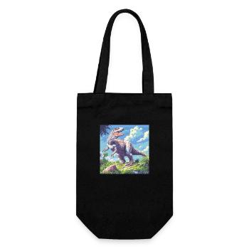 Dinosaurier - Geschenkbeutel für Flaschen - Schwarz - Vorne