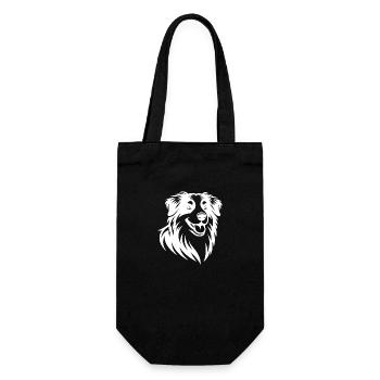 Portrait mignon de chien de berger australien - Sac à bouteille - noir - Devant