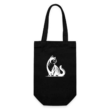 Cuddly purring house cat with cute look - Gift Bag for Bottles - black - Front