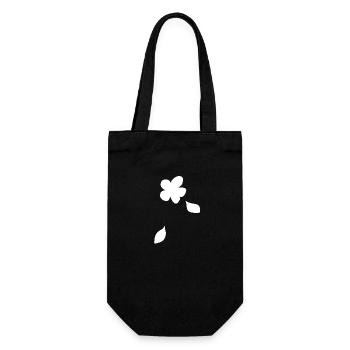 Fleur, Plante, Symbole, Nature, Feuilles, Feuille - Sac à bouteille - noir - Devant