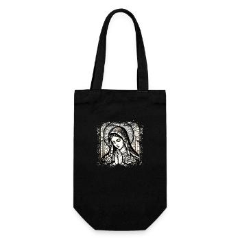 Jungfrau Maria Jesus Bibel Christliche Religion Madona - Geschenkbeutel für Flaschen - Schwarz - Vorne