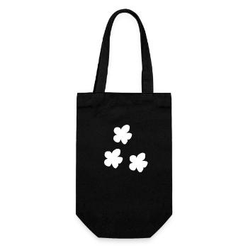 three flowers flower symbol plant nature - Gift Bag for Bottles - black - Front