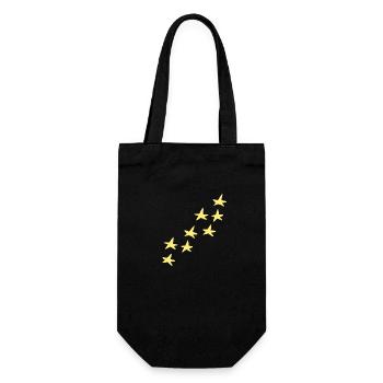 Star Pattern Yellow Star Symbol Shape - Gift Bag for Bottles - black - Front