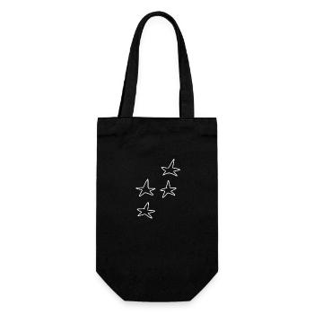 vier sterne stern symbol form muster - Geschenkbeutel für Flaschen - Schwarz - Vorne