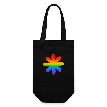 Regenbogen-Blume - Geschenkbeutel für Flaschen - Schwarz - Vorne