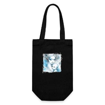 Flowers Women girl fashion design art female style - Gift Bag for Bottles - black - Front