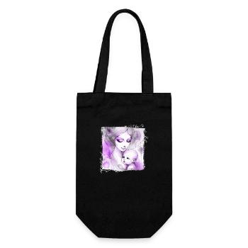 Flowers Women girl fashion design art female style - Gift Bag for Bottles - black - Front
