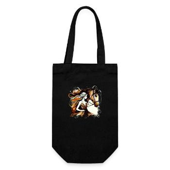 Flowers Women girl fashion design art female style - Gift Bag for Bottles - black - Front