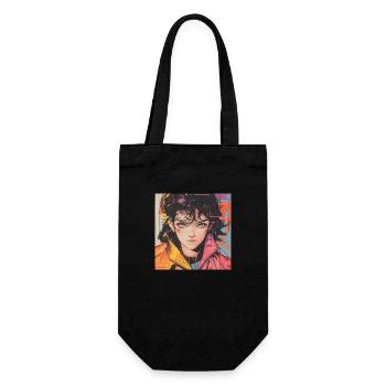 Impression de mode de haute qualité de fille anime des années 80 - Sac à bouteille - noir - Devant