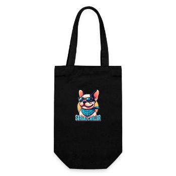 French Bulldog 2 - Geschenkbeutel für Flaschen - Schwarz - Vorne