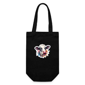 Cow head frightened - Gift Bag for Bottles - black - Front