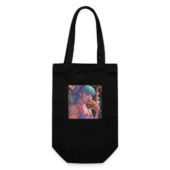 Impression de mode de haute qualité de fille anime des années 80 - Sac à bouteille - noir - Devant