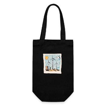 Wind turbine blades - Gift Bag for Bottles - black - Front