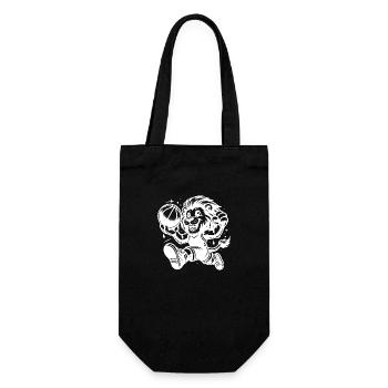 Funny basketball lion with ball - Gift Bag for Bottles - black - Front