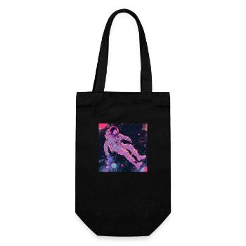 80er Jahre Anime Mädchen beruhigender hochwertiger Modedruck - Geschenkbeutel für Flaschen - Schwarz - Vorne
