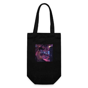 Impression de mode de haute qualité de fille anime des années 80 - Sac à bouteille - noir - Devant