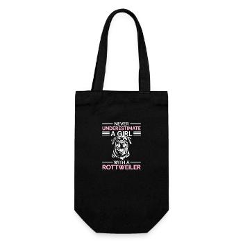 Hund Rottie Hundeliebe - Geschenkbeutel für Flaschen - Schwarz - Vorne