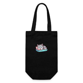 Cute Little Sleeping Wolf - Gift Bag for Bottles - black - Front
