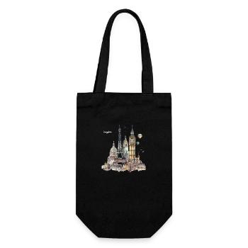 Landmarks are usually buildings - Gift Bag for Bottles - black - Front