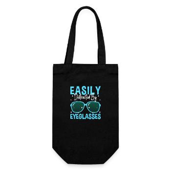 Spectacle wearers short-sighted optics - Gift Bag for Bottles - black - Front