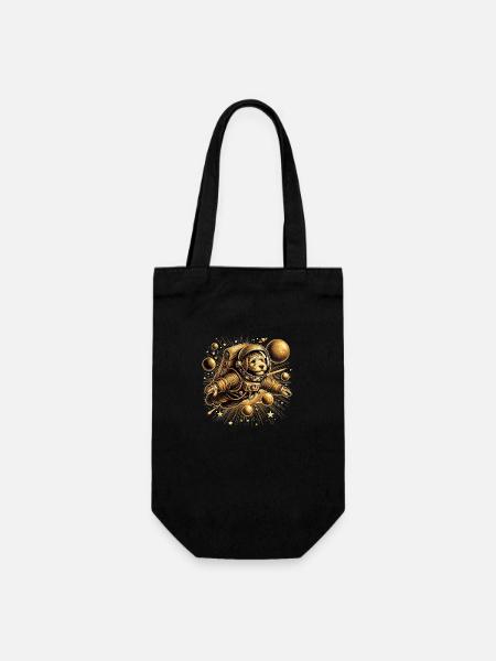 Golden spacedog - Gift Bag for Bottles - black