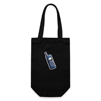 Retro mobile phone - Gift Bag for Bottles - black - Front