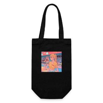 80s anime teen calming high quality fashion print - Gift Bag for Bottles - black - Front