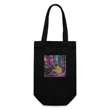 80er Jahre Anime Teen Beruhigender Hochwertiger Modedruck - Geschenkbeutel für Flaschen - Schwarz - Vorne