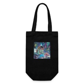 80s anime teen calming high quality fashion print - Gift Bag for Bottles - black - Front