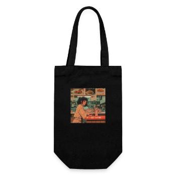 80er Jahre Anime Teen Beruhigender Hochwertiger Modedruck - Geschenkbeutel für Flaschen - Schwarz - Vorne