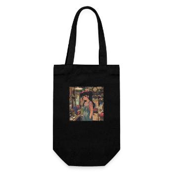 80er Jahre Anime Teen Beruhigender Hochwertiger Modedruck - Geschenkbeutel für Flaschen - Schwarz - Vorne