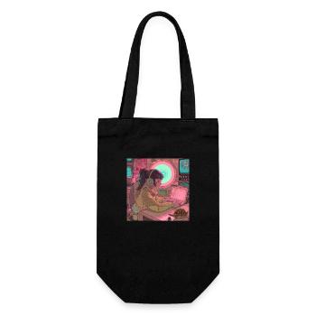 80s anime teen calming high quality fashion print - Gift Bag for Bottles - black - Front