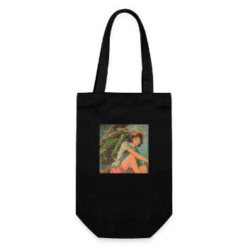 80s anime teen calming high quality fashion print - Gift Bag for Bottles - black - Front